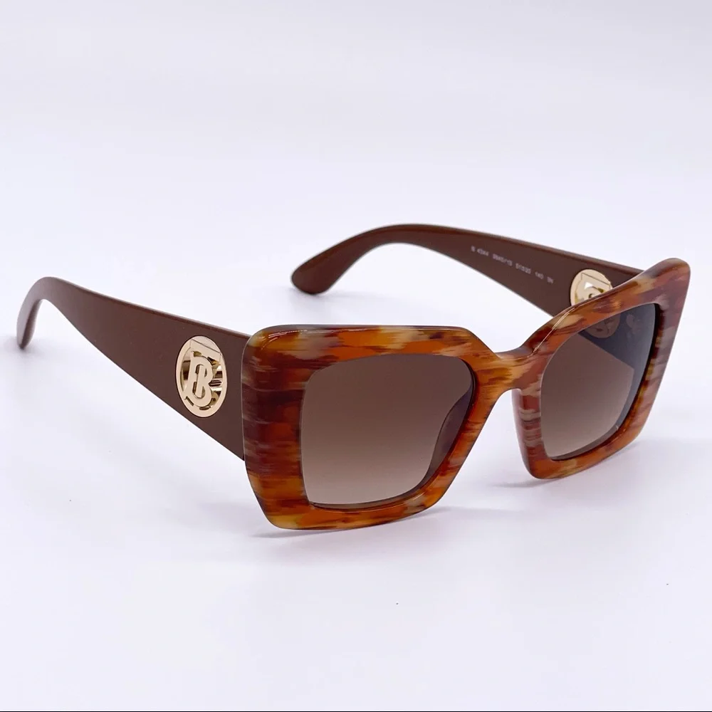 NEW BURBERRY DAISY BE4344 3940/13 BROWN CAT EYE SUNGLASSES B 4344